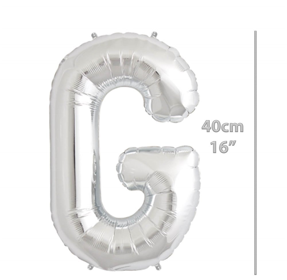 Folyo Harf G Gümüş Balon 40cm ( 16 inç )16