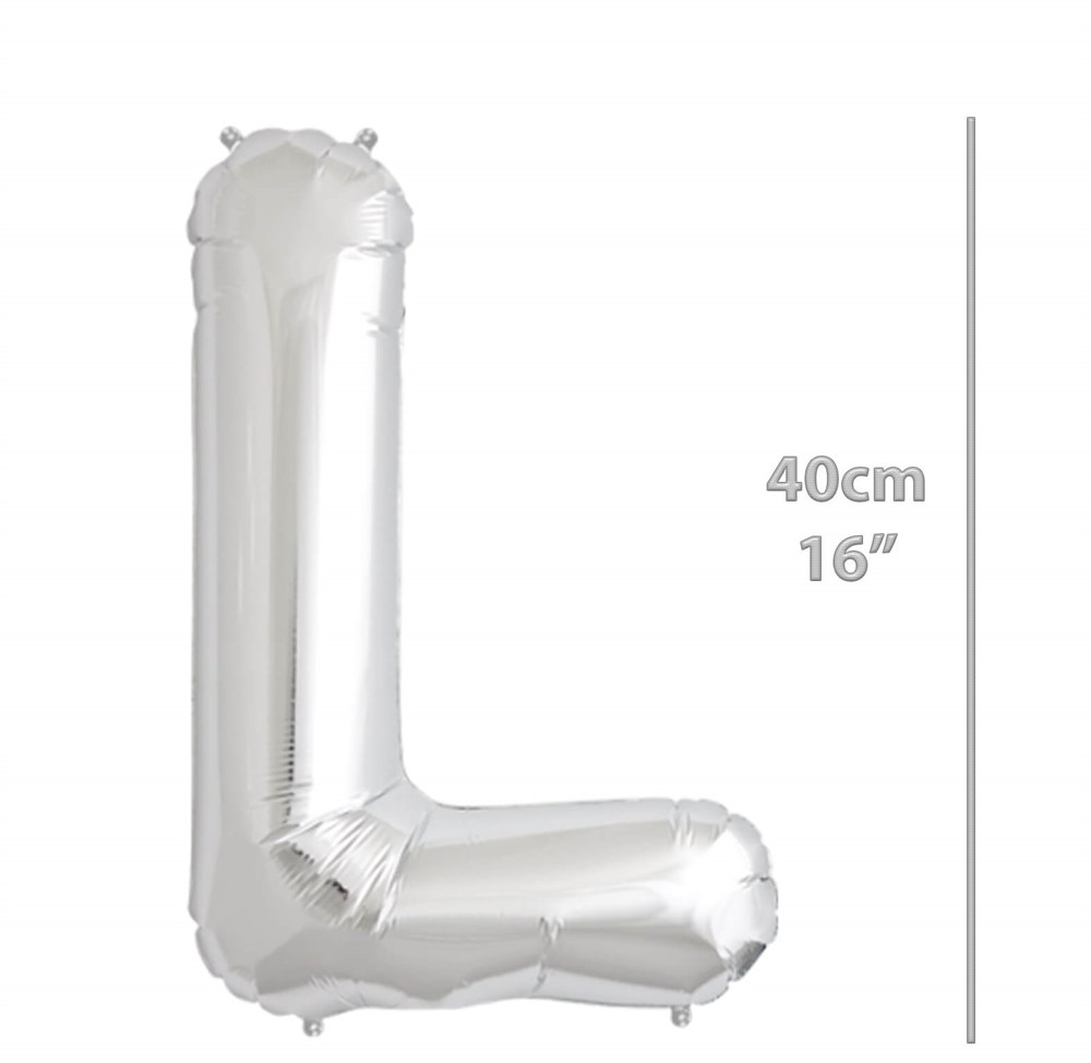 Folyo Harf L Gümüş Balon 40cm ( 16 inç )16