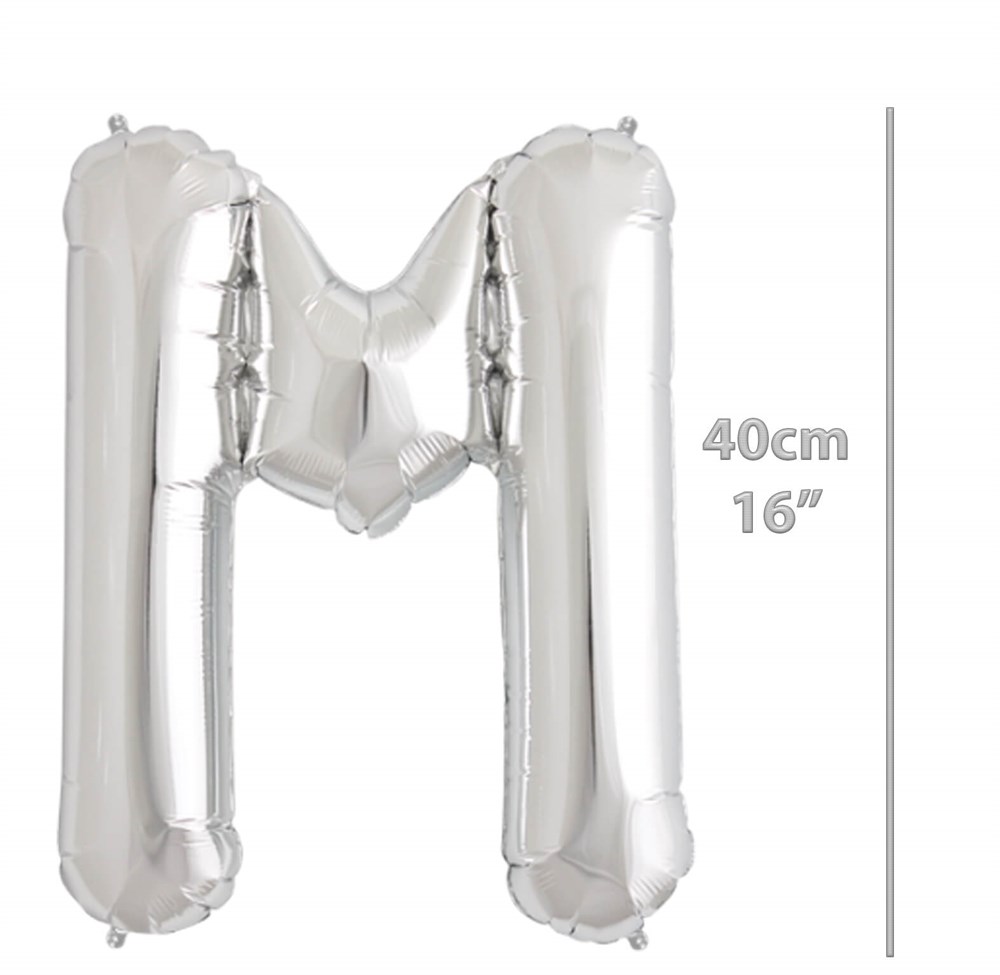 Folyo Harf M Gümüş Balon 40cm ( 16 inç )16