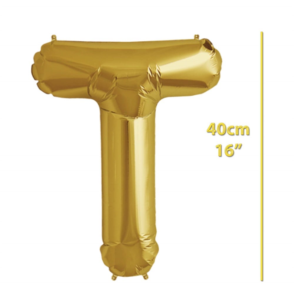 Folyo Harf T Gold Balon 40cm ( 16 inç )16