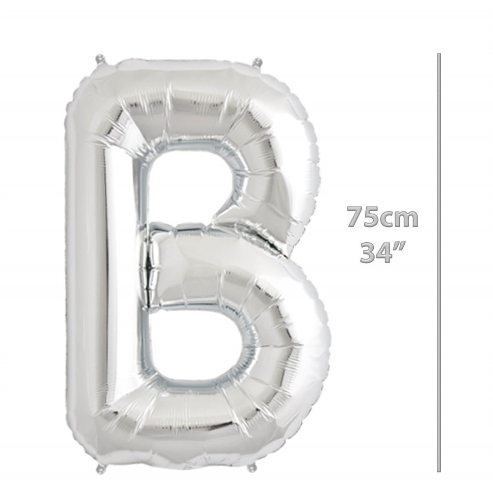 Folyo Harf B Gümüş Balon 75cm ( 34 inç )34