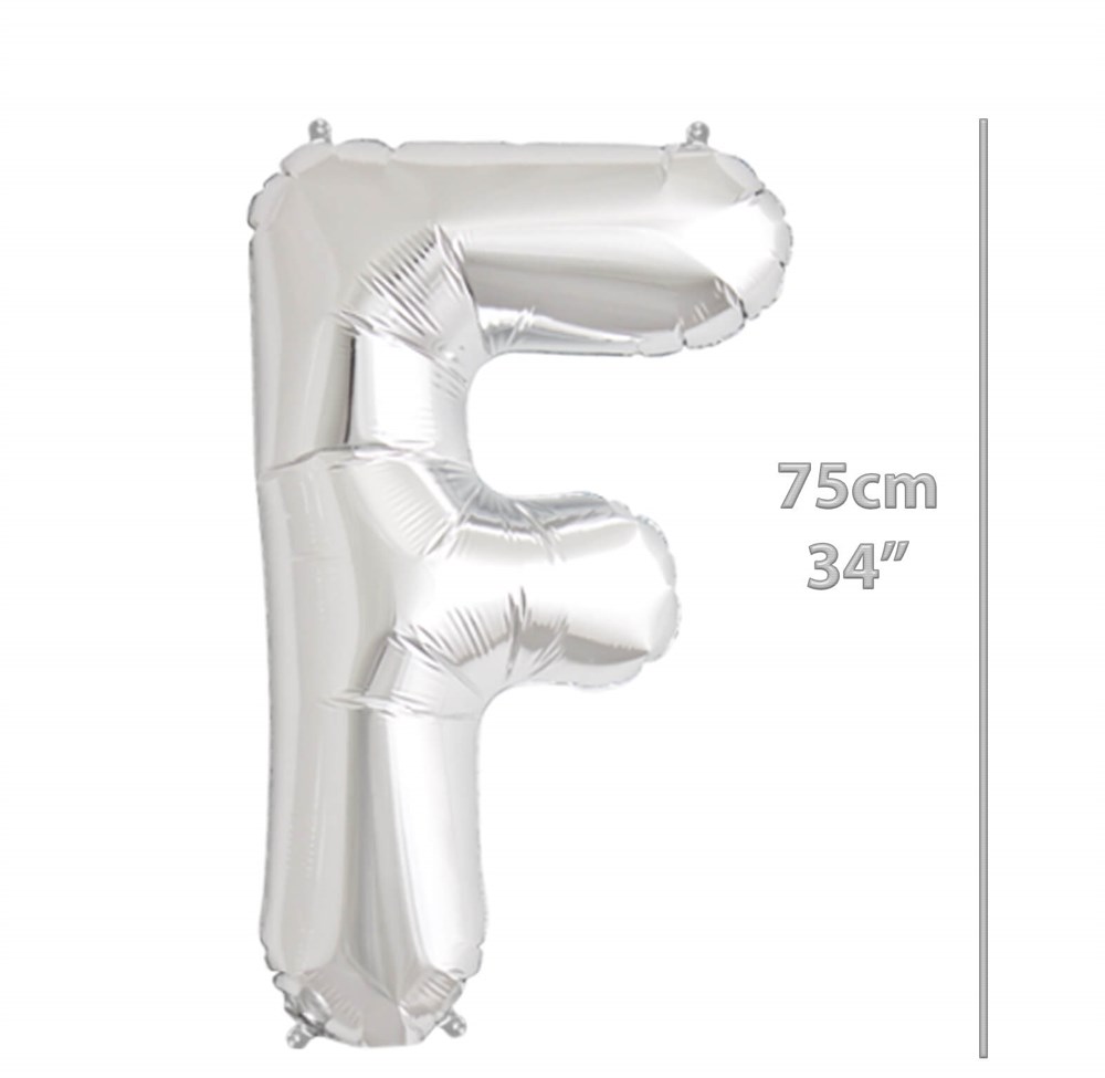 Folyo Harf F Gümüş Balon 75cm ( 34 inç )34