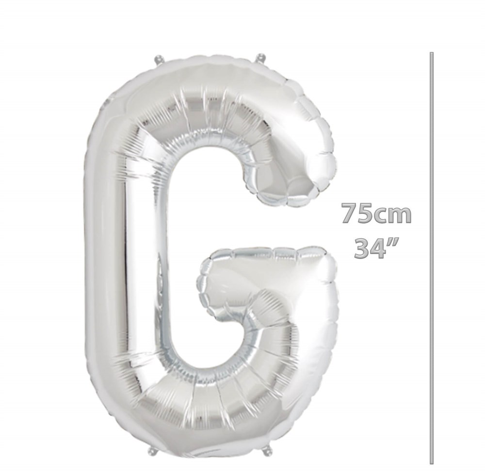 Folyo Harf G Gümüş Balon 75cm ( 34 inç )34