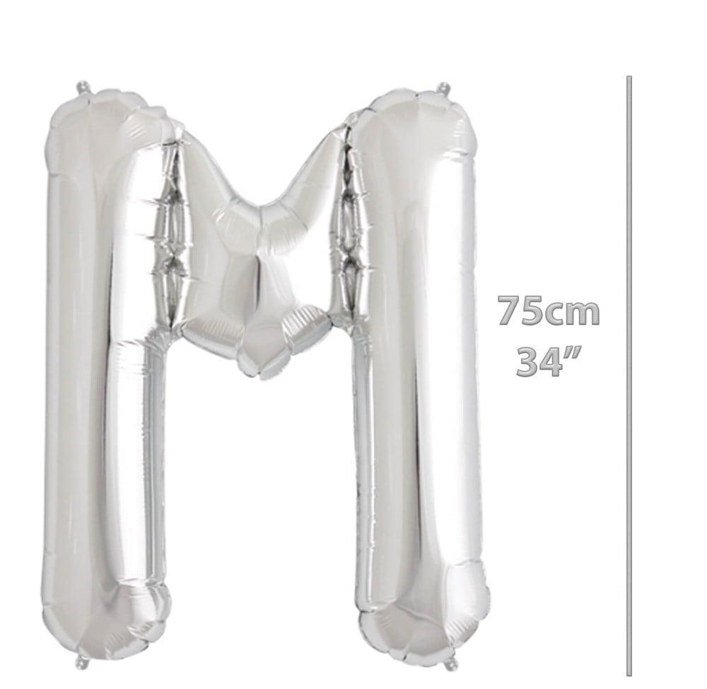 Folyo Harf M Gümüş Balon 75cm ( 34 inç )34