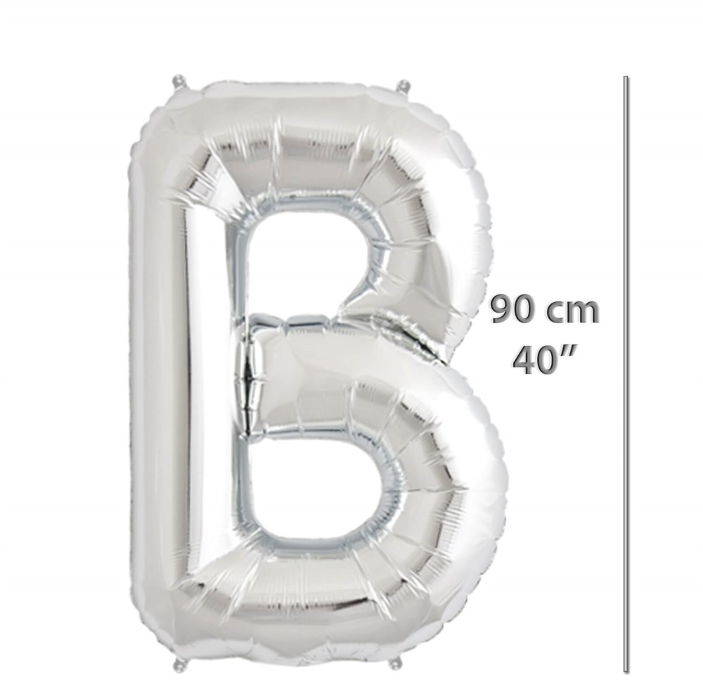 Folyo Harf B Gümüş Balon 90cm ( 40 inç )40