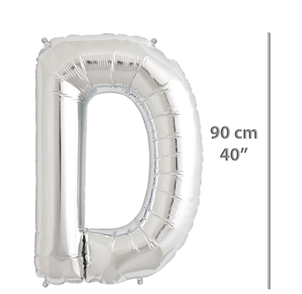 Folyo Harf D Gümüş Balon 90cm ( 40 inç )40