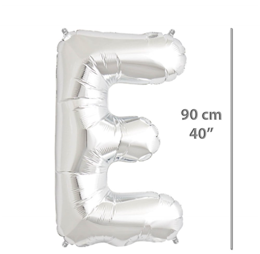 Folyo Harf E Gümüş Balon 90cm ( 40 inç )40