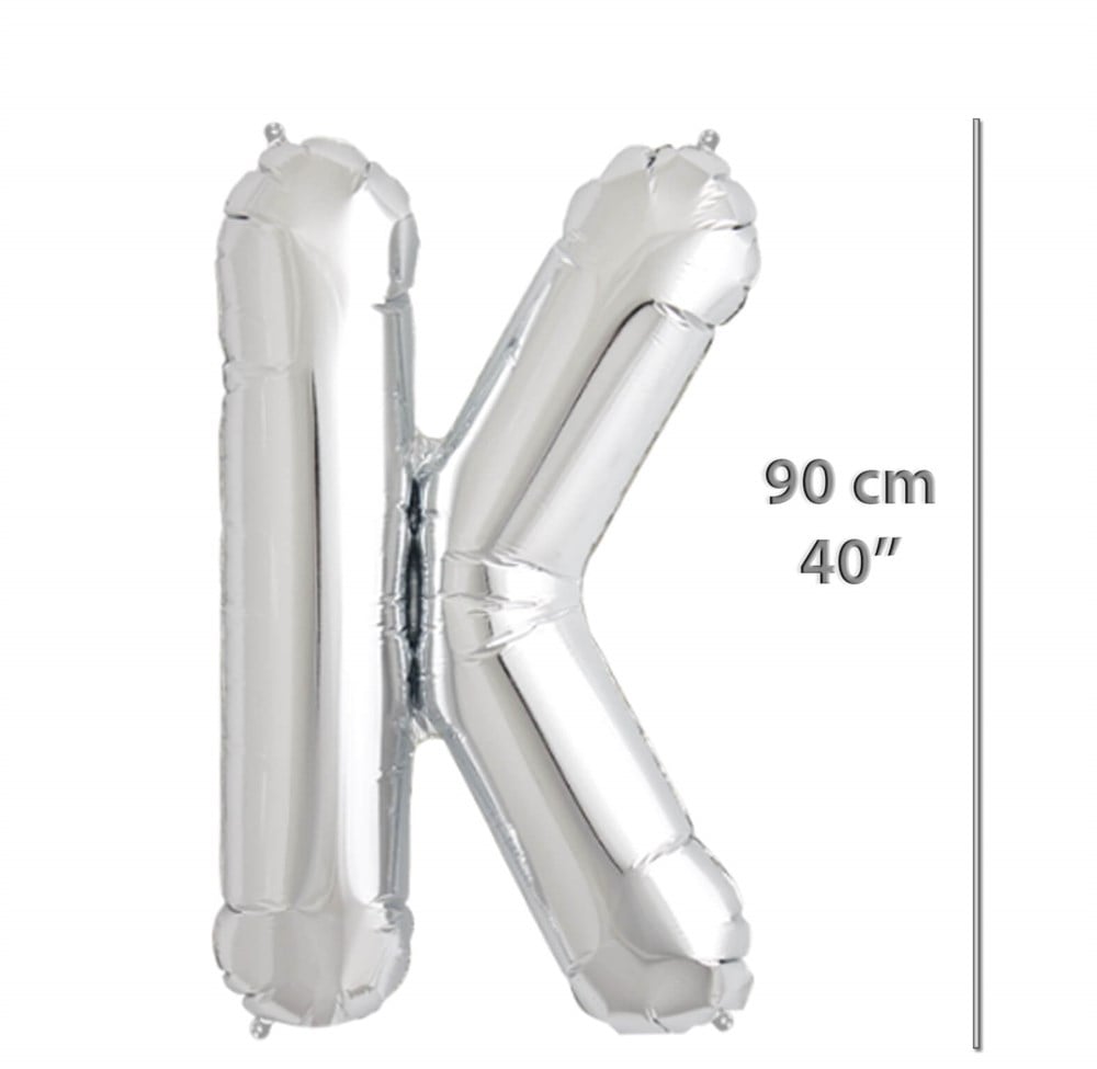 Folyo Harf K Gümüş Balon 90cm ( 40 inç )40