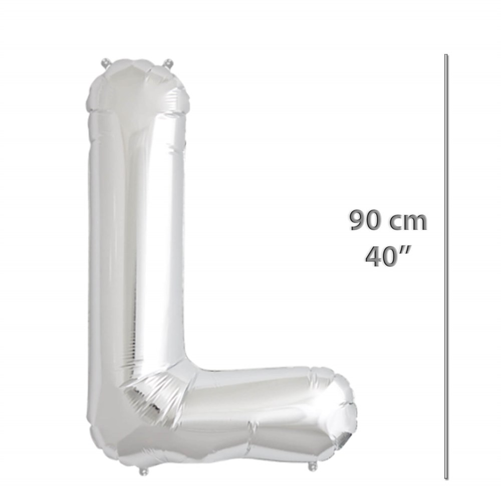 Folyo Harf L Gümüş Balon 90cm ( 40 inç )40