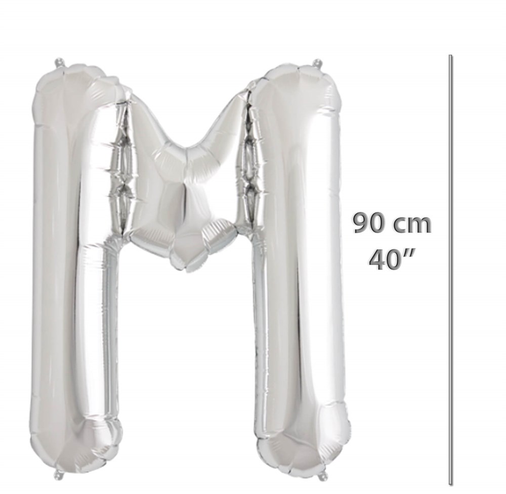 Folyo Harf M Gümüş Balon 90cm ( 40 inç )40