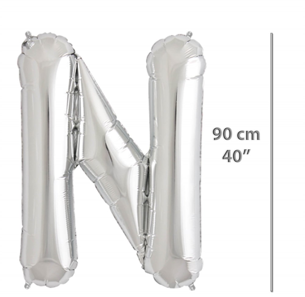 Folyo Harf N Gümüş Balon 90cm ( 40 inç )40