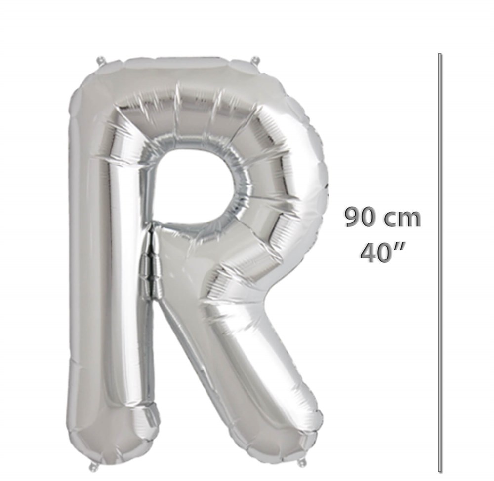 Folyo Harf R Gümüş Balon 90cm ( 40 inç )40