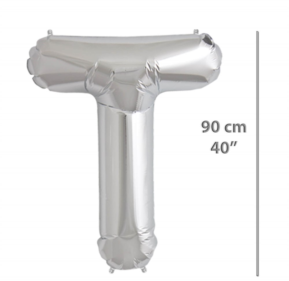 Folyo Harf T Gümüş Balon 90cm ( 40 inç )40