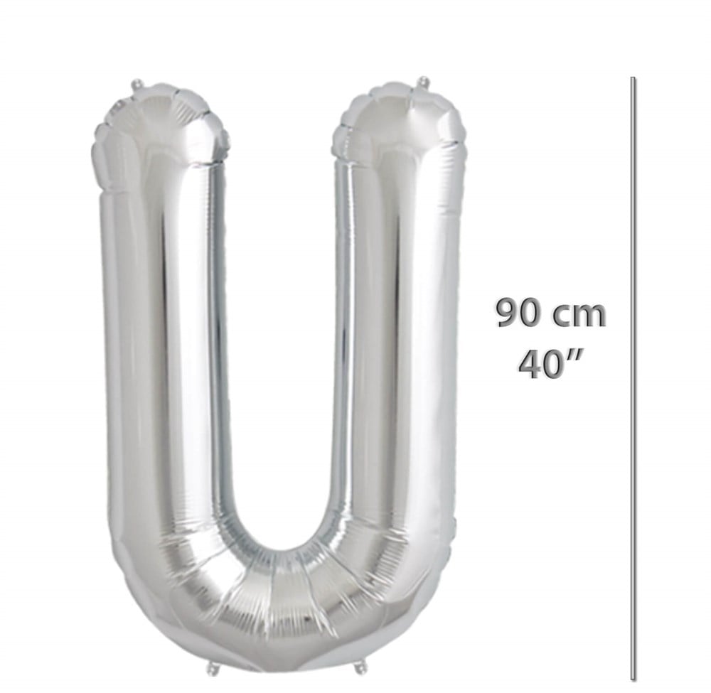 Folyo Harf U Gümüş Balon 90cm ( 40 inç )40