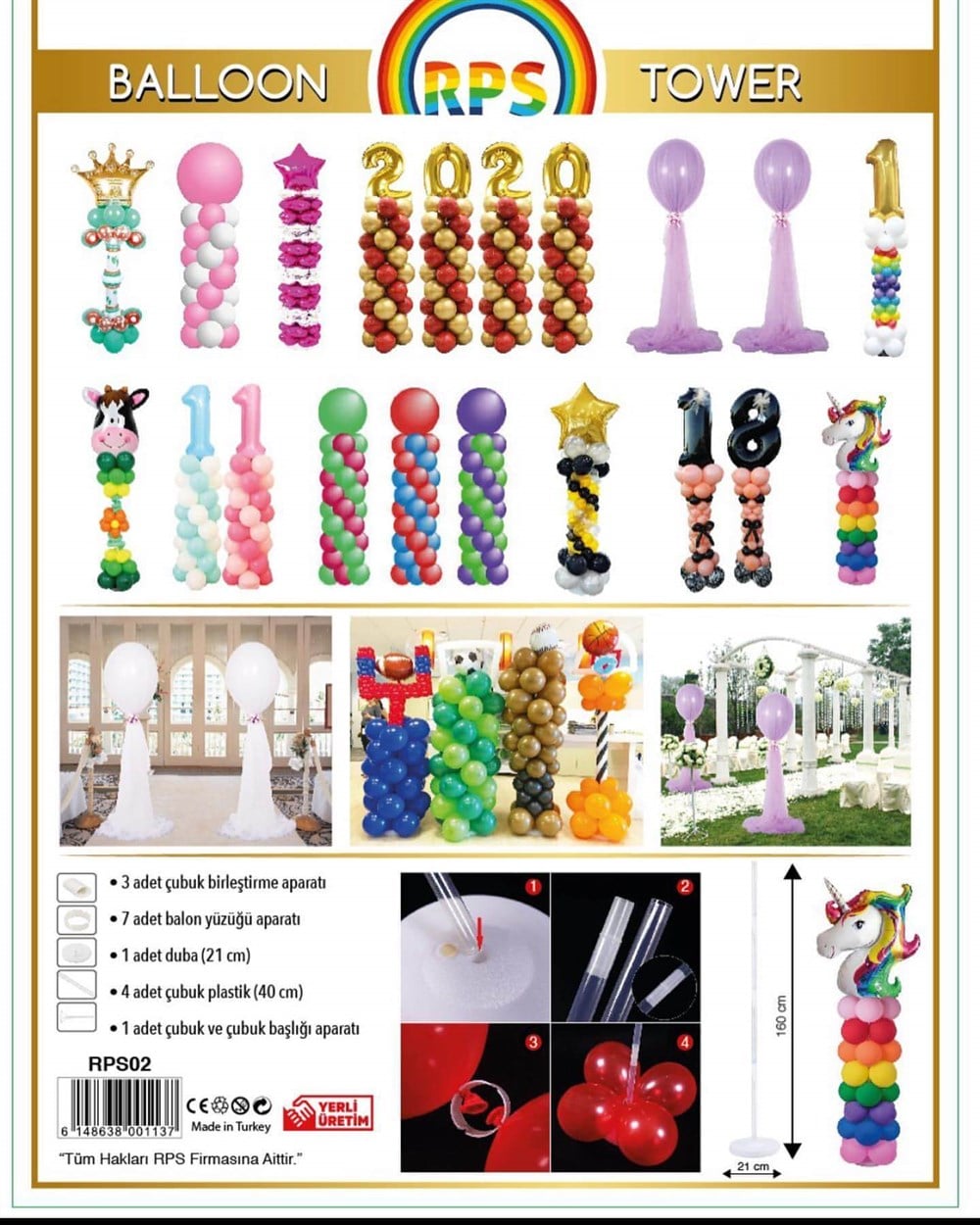 Balon Kulesi Balon Standı 160cmBalon Aksesuarları