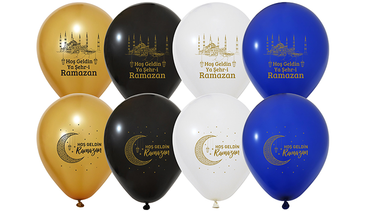 Baskılı Latex BalonlarHoş Geldin Ramazan Baskılı Lateks Balon Karışık 100 AdetBALONEVİ