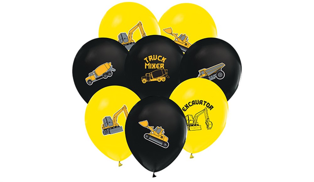 Lisanslı Baskılı Latex Balonlarİnşaat Temalı Lisanslı Balon 10'lu PaketBalonevi