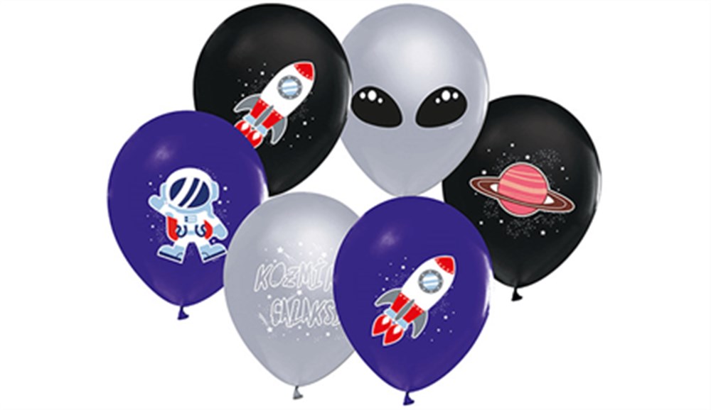 Lisanslı Baskılı Latex BalonlarKozmik Galaksi Temalı Lisanslı Balon 100'lü paketBalonevi