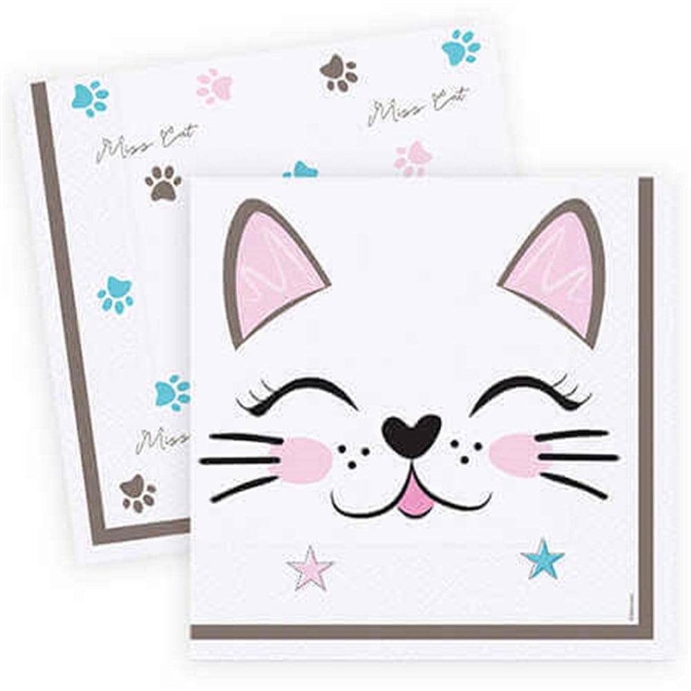 Lisanslı PeçetelerMiss Cat Temalı Kağıt Peçete 16 AdetBalonevi