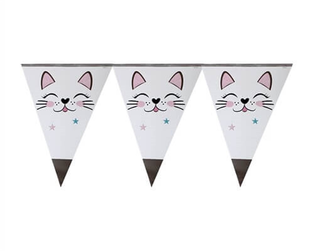 Üçgen Flama Kağıt SüsleriMiss Cat Temalı Üçgen Flama 3.2 mtBalonevi