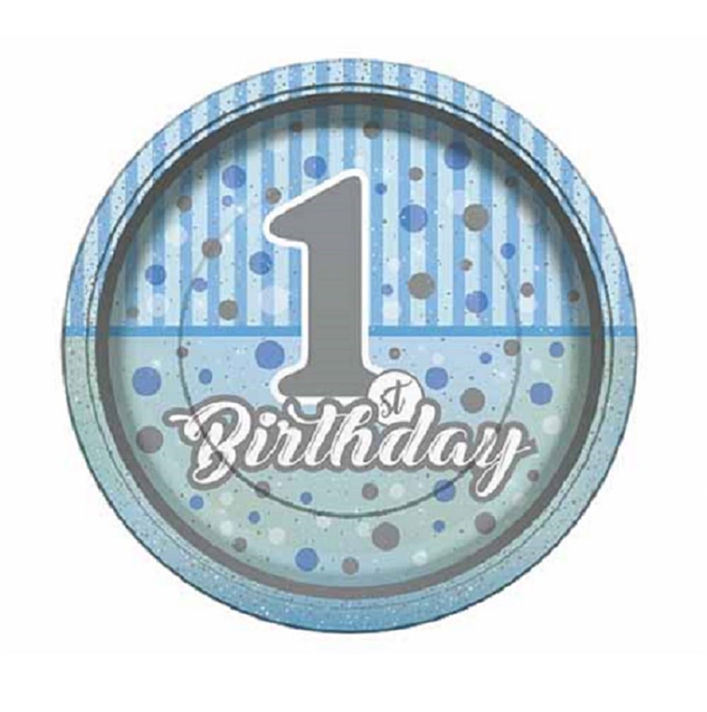 Desenli TabaklarPırıltılı Fırsh Bırthday Karton Tabak Erkek 23 cm 8 AdetBalonevi