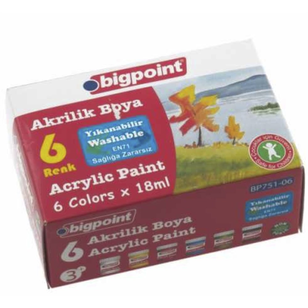 Bigpoint Akrilik Boya 6 Renk x 25 ml