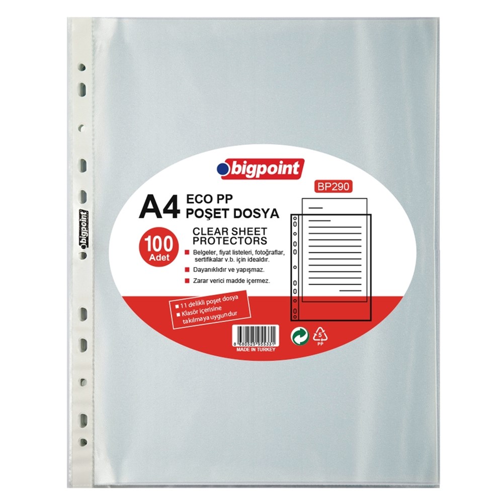Bigpoint Poşet Dosya Eco 30 Mikron 100'lü Paket