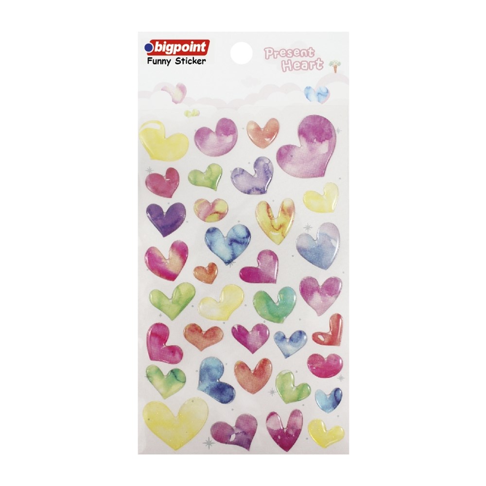 Bigpoint Sticker Çok Renkli Kalpler 1