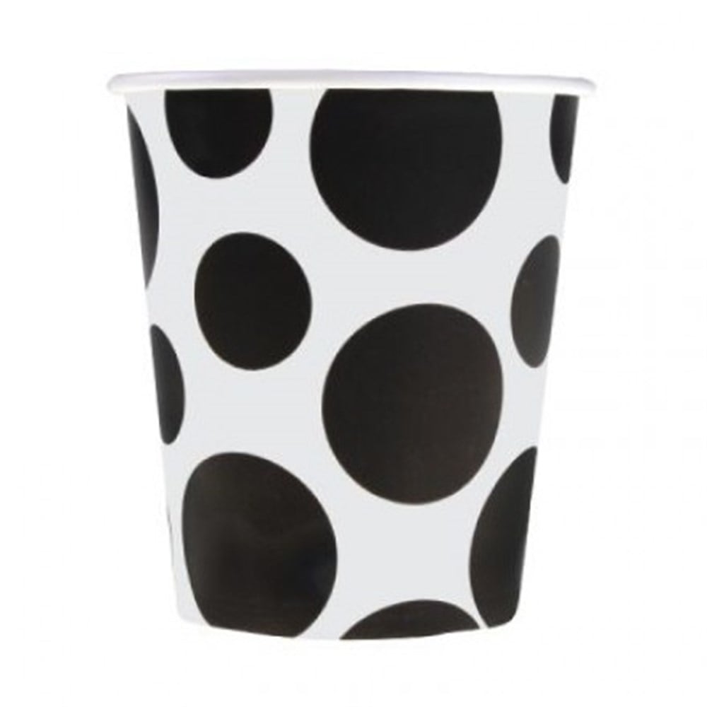 Roll-Up Karton Bardak Siyah Karışık PuantiyeliDüz Renk Karton Bardaklar