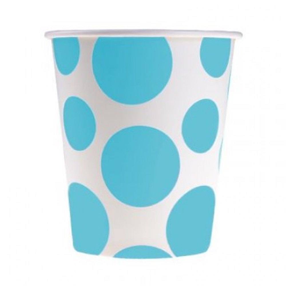 Roll-Up Karton Bardak Mavi Karışık PuantiyeliDüz Renk Karton Bardaklar