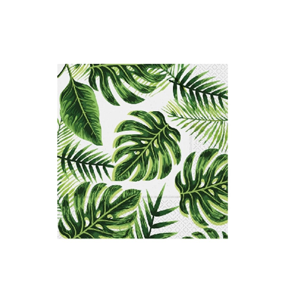 Roll-Up Party Dreams Peçete Altın Simli Yapraklar YeşilDüz Renk Peçeteler