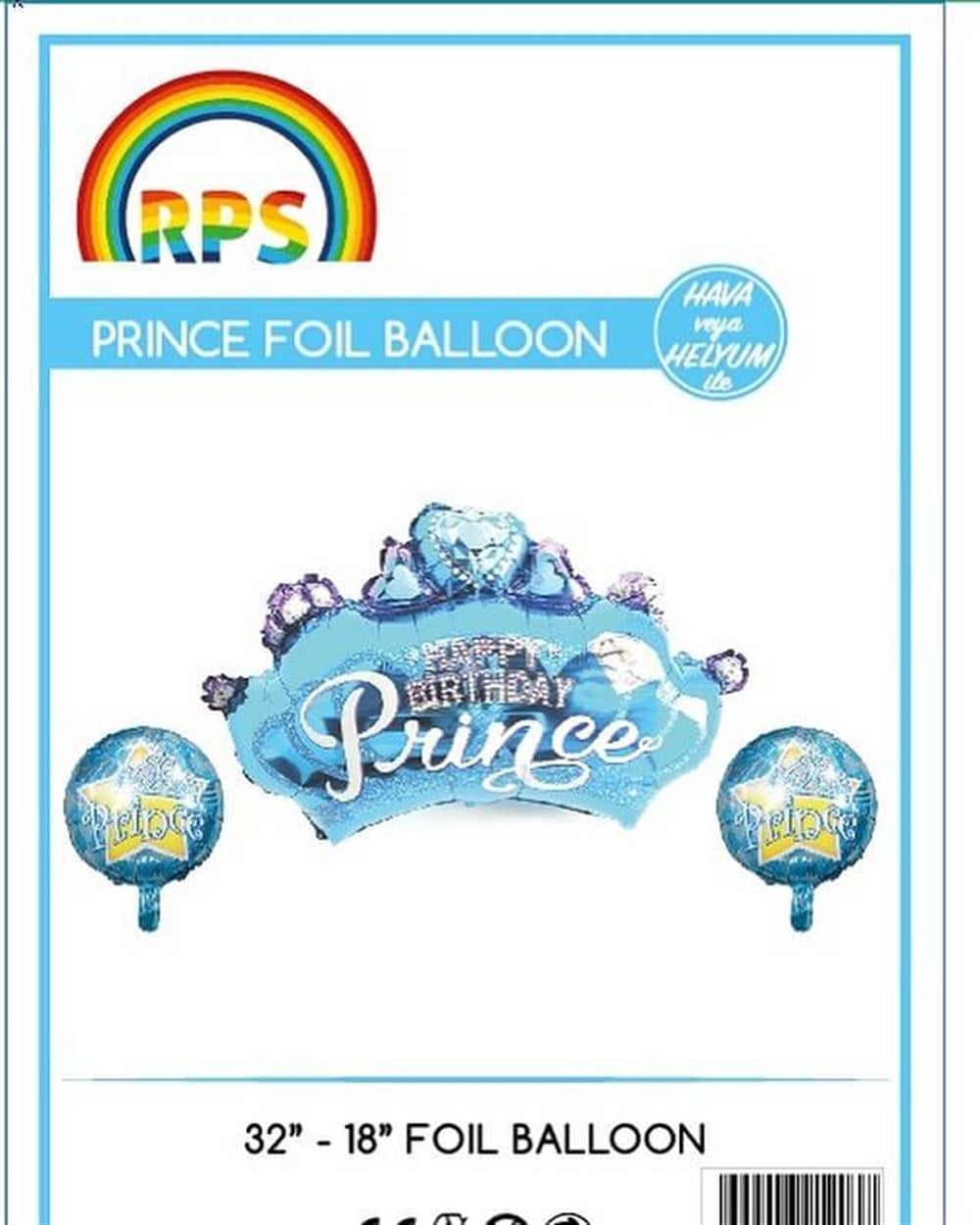 Prens Mavi Folyo Balon Set 3 parçaFolyo Balon Setler