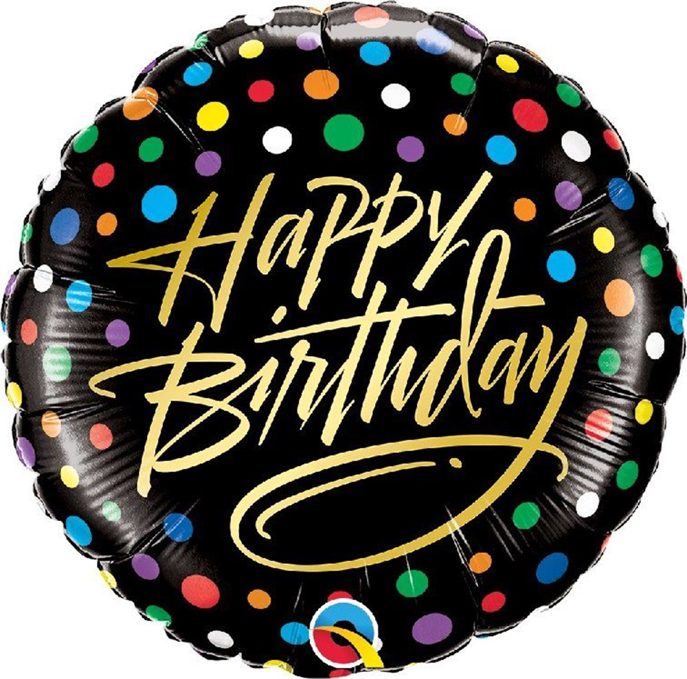 Folyo Balon Happy Birthday Siyah 45 cmFolyo Balon Temalı Çeşitleri