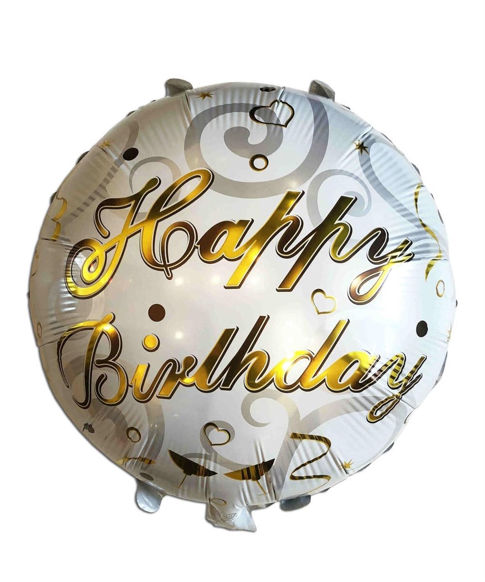 Folyo Balon Happy Birthday Beyaz 45 cmFolyo Balon Temalı Çeşitleri