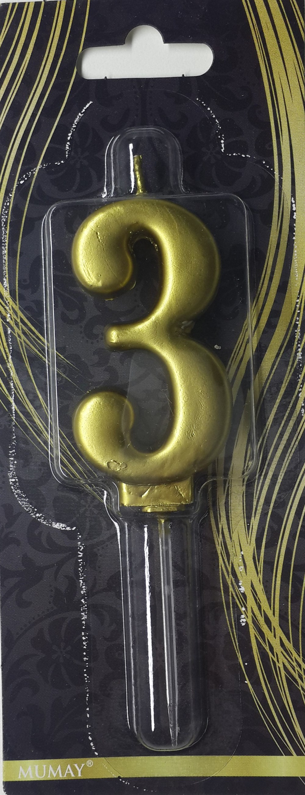 Rakam Mum 3 Gold AltınGold Rakam Mumlar