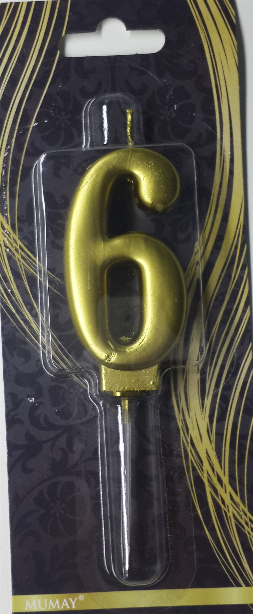 Rakam Mum 6 Gold AltınGold Rakam Mumlar