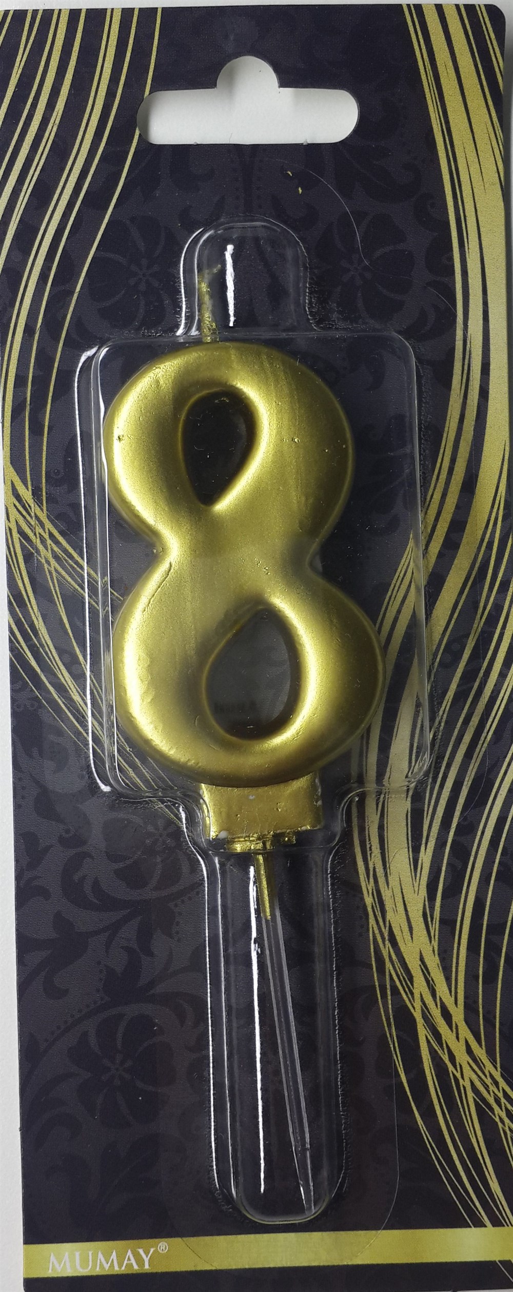 Rakam Mum 8 Gold AltınGold Rakam Mumlar