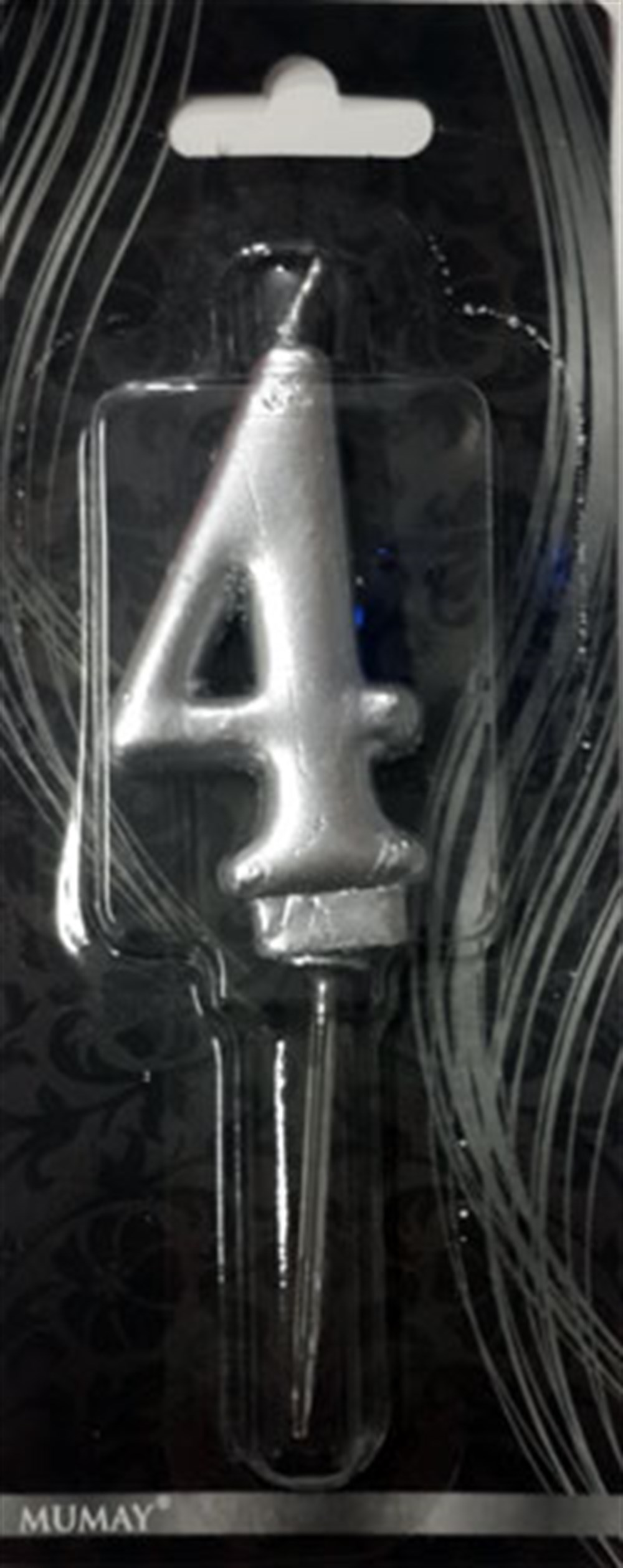 Rakam Mum 4 GümüşGümüş Rakam Mumlar