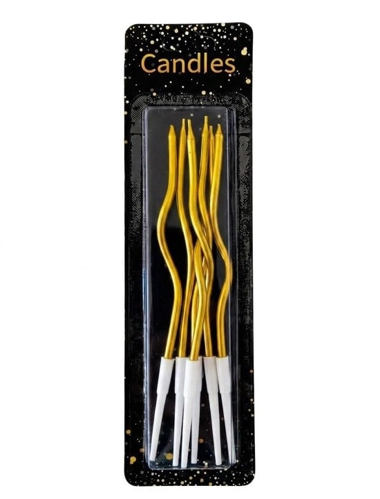 Dekoratif ve Pasta MumlarıBurgulu Pasta Mumu 15cm GoldİTHAL