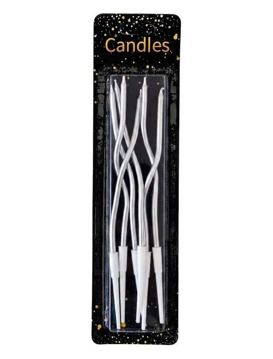 Dekoratif ve Pasta MumlarıBurgulu Pasta Mumu 15cm GümüşİTHAL