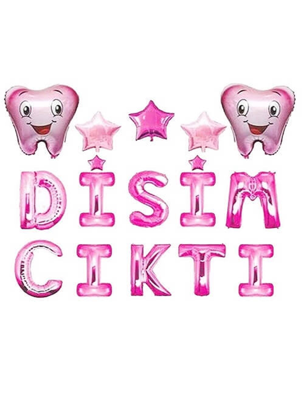 Folyo Balon SetlerDişim Çıktı Folyo Balon Set Pembe 20cm-35cm-50cmİTHAL