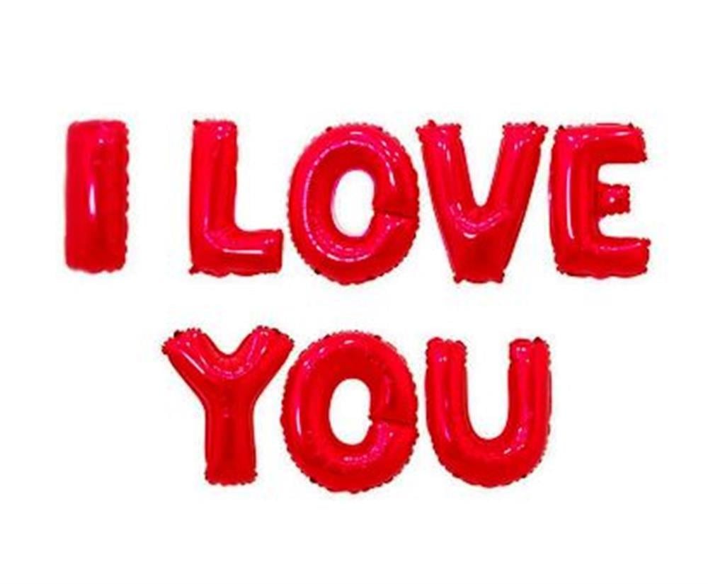 Folyo Balon SetlerI LOVE YOU Folyo Balon Harf Set Kırmızı 40 cmİTHAL