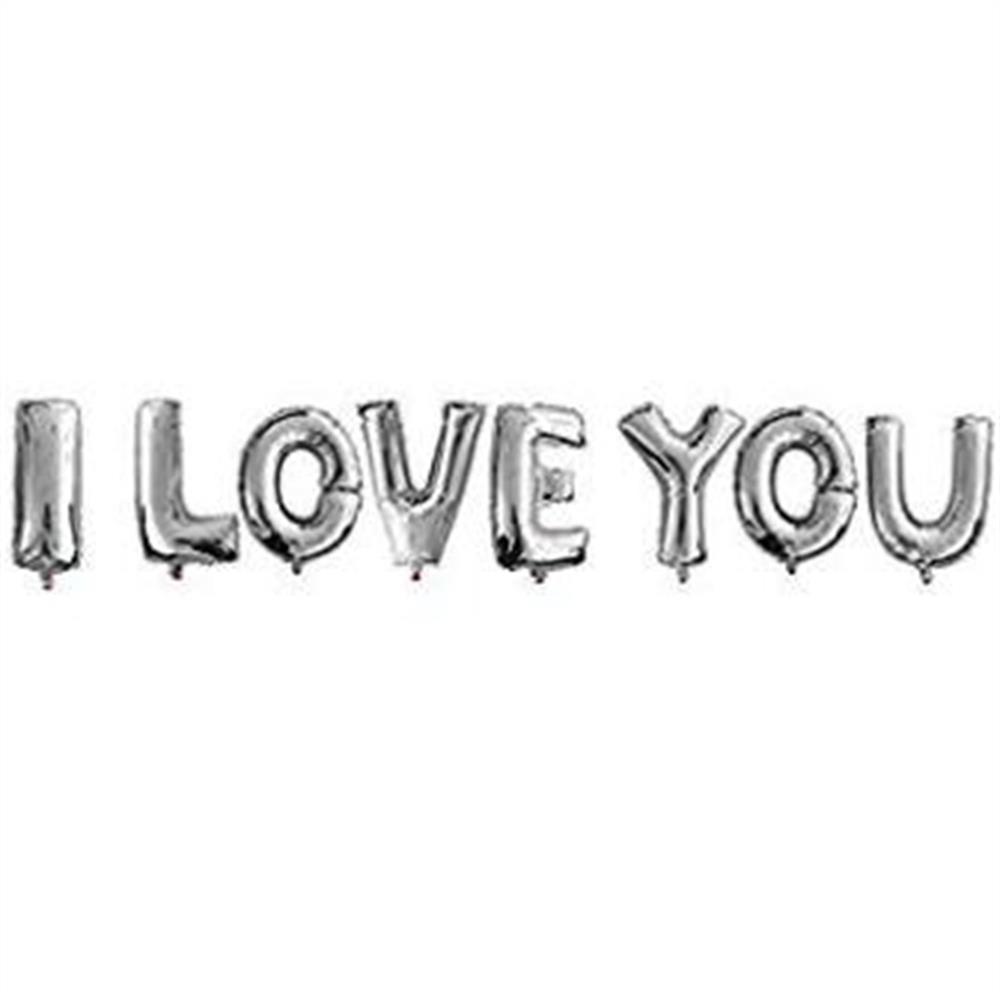 Folyo Balon SetlerI Love You Gümüş Folyo Balon 40 cmİTHAL