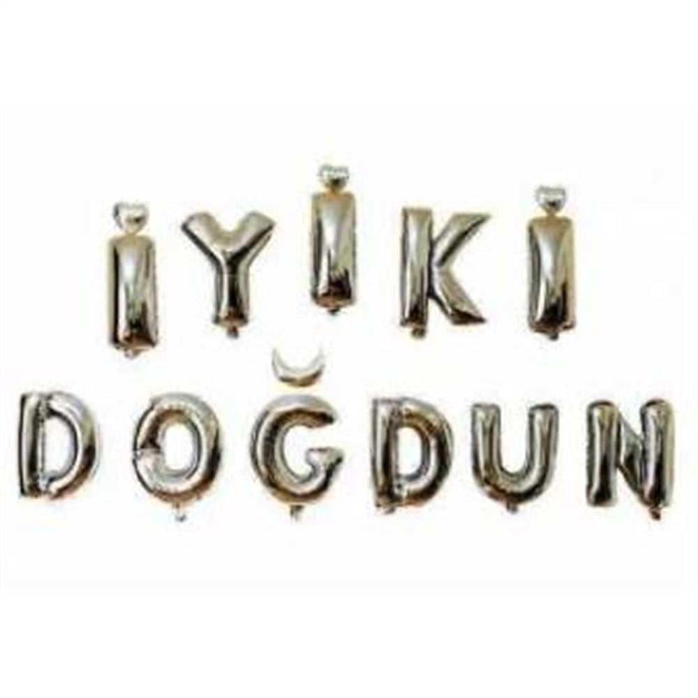 Folyo Balon Setlerİyi Ki Doğdun Folyo Balon Harf Set Gümüş 40 cmİTHAL