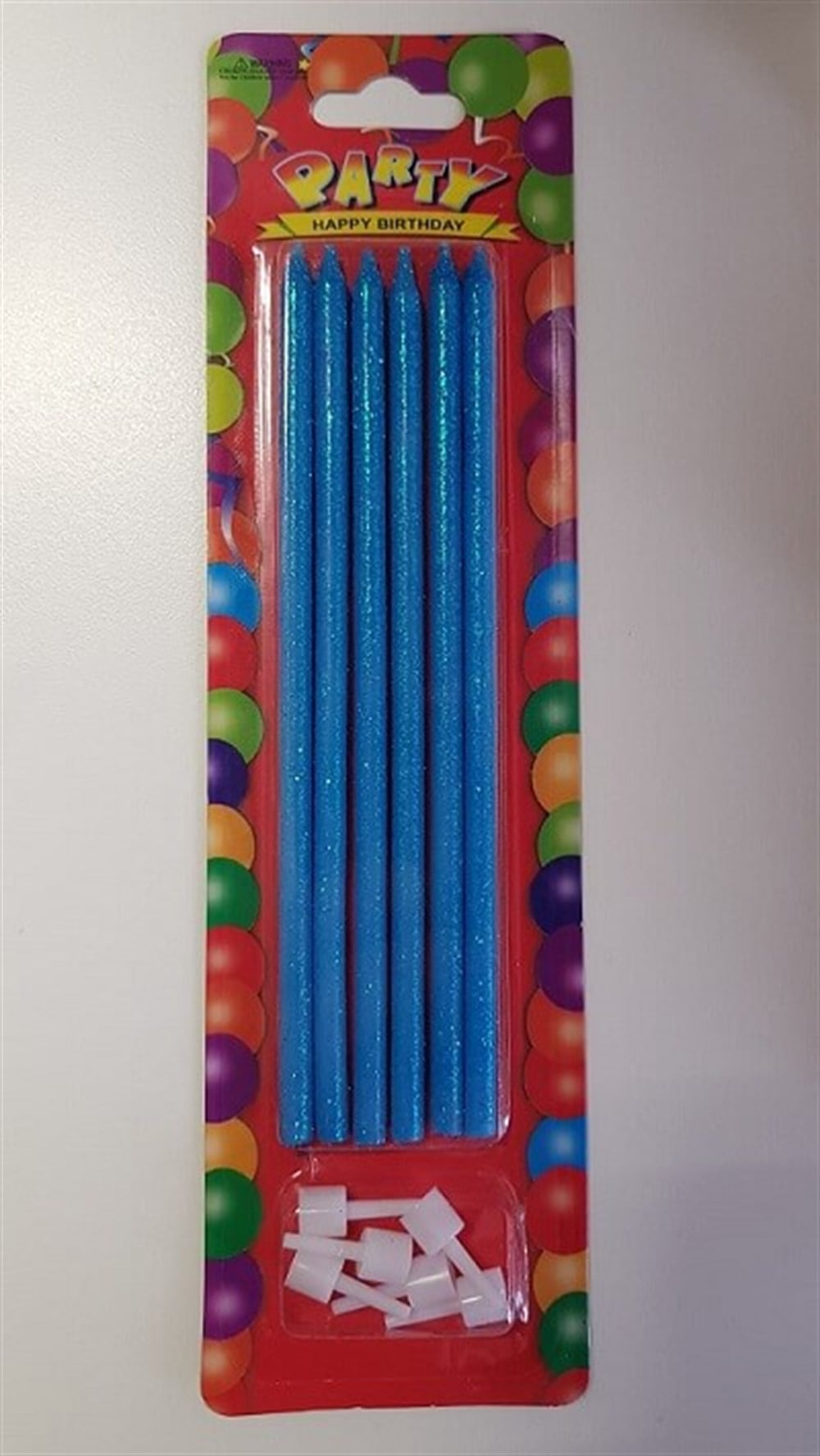Diğer MumlarMum Çubuk Simli Mavi 14cm 6 AdetİTHAL