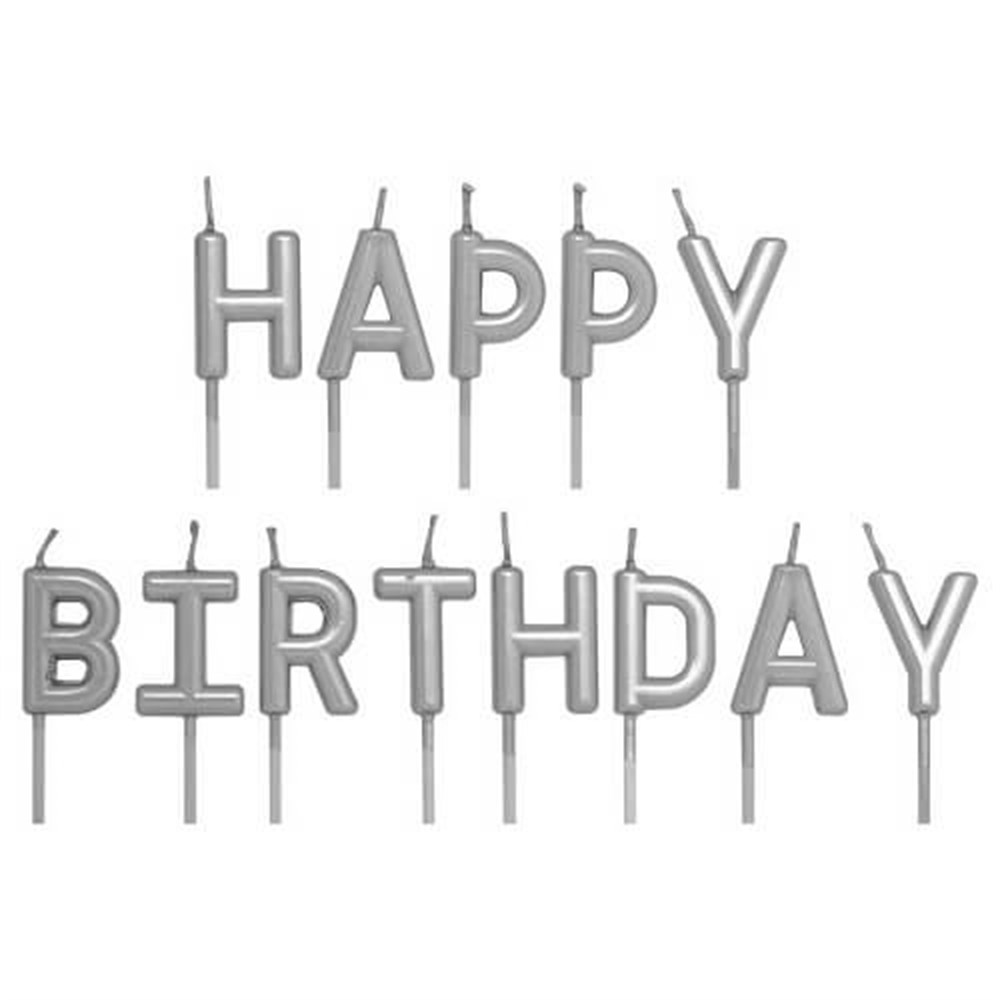 Diğer MumlarMum Happy Bırthday Yazılı GümüşİTHAL