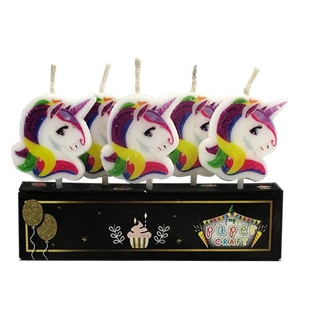 Dekoratif ve Pasta MumlarıMum Unicorn Temalı 5'liİTHAL