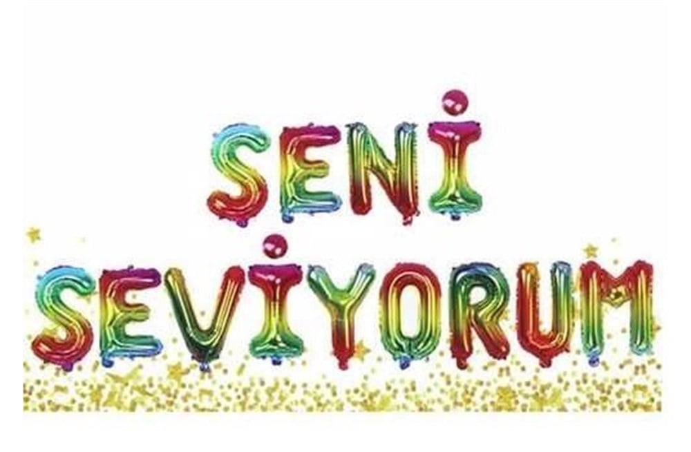 Folyo Balon SetlerSeni Seviyorum Folyo Balon Harf Set Karışık Renkli 40 cmİTHAL