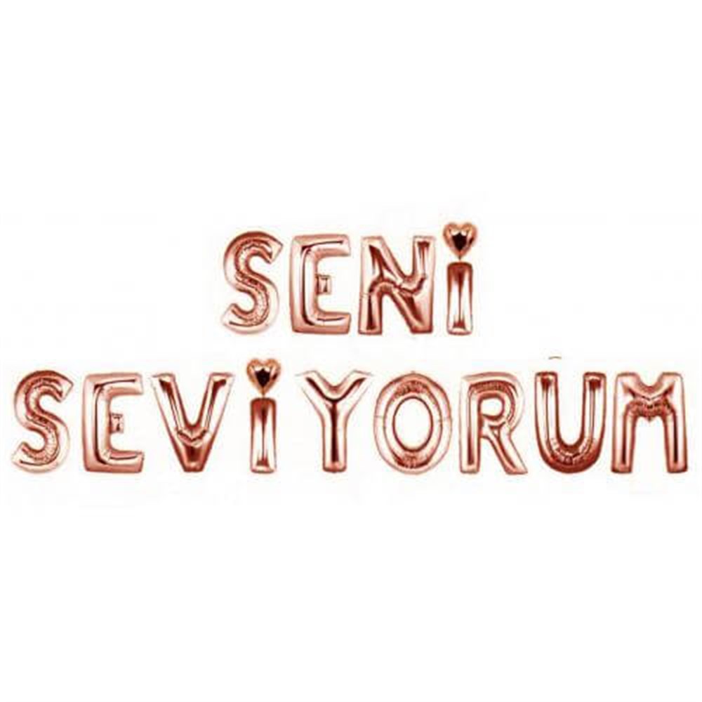 Folyo Balon SetlerSeni Seviyorum Folyo Balon Harf Set Rose Gold (Bronz) 40 cmİTHAL