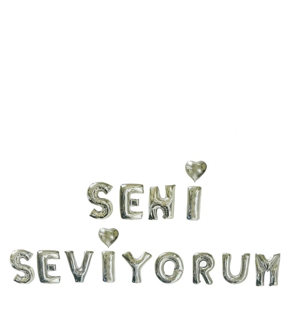Folyo Balon SetlerSeni Seviyorum Gümüş Folyo Balon 40 cmİthal